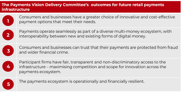 Payments Vision Delivery Committee outcomes